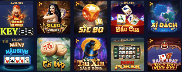 Giới thiệu tổng quan về sảnh game bài KEY88 